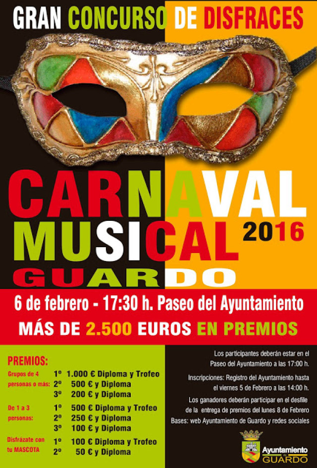 Concurso disfraces Carnaval Guardo 2016 ddv