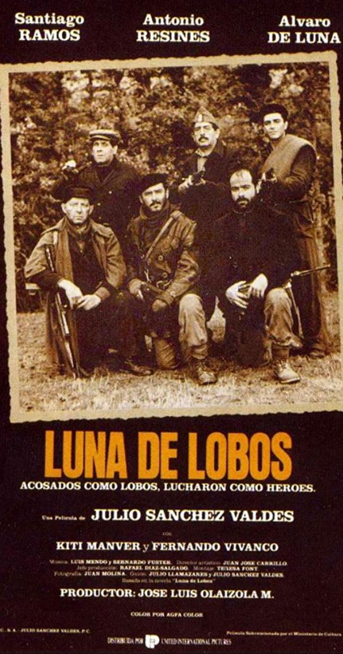 Luna de lobos Julio Sau0301nchez Valdeu0301s 1987 poster