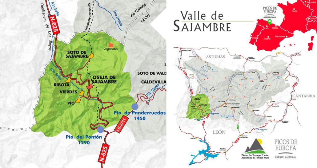 Mapa valle sajambre