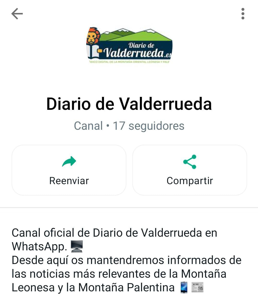 Canal whatsapp diario de valderrueda