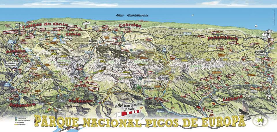 Mapa desplegable picos de europa 1