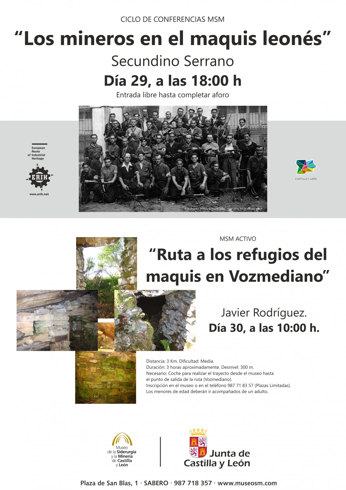 CARTEL CONFERENCIA MINEROS EN EL MAQUIS LEONES
