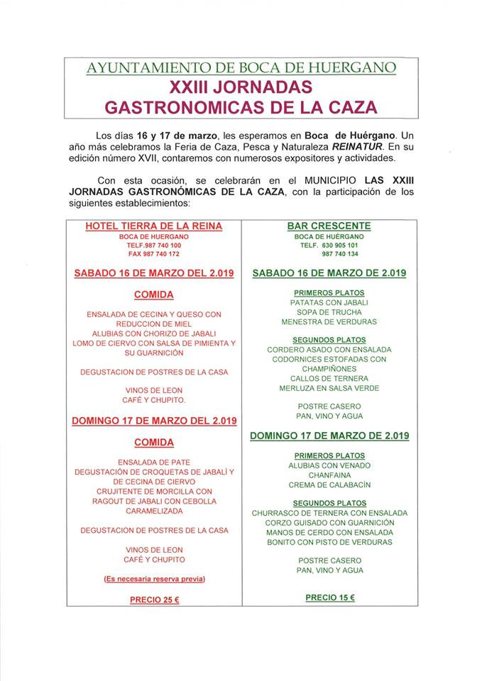 Jornadas gastronomicas de caza boca 2019