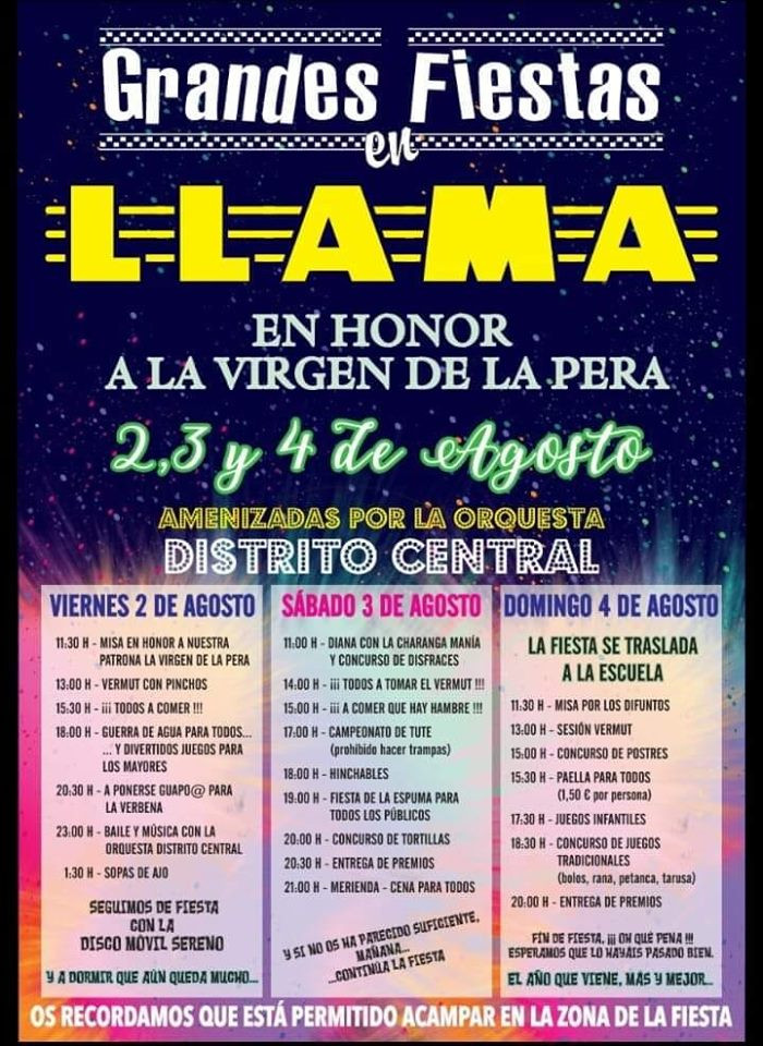 Llama fiestas 2019