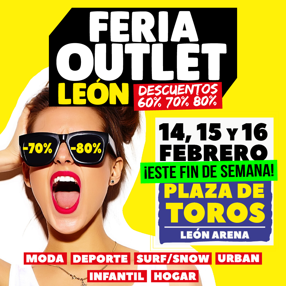 CartelFeriaOutletLeu00f3n Finde