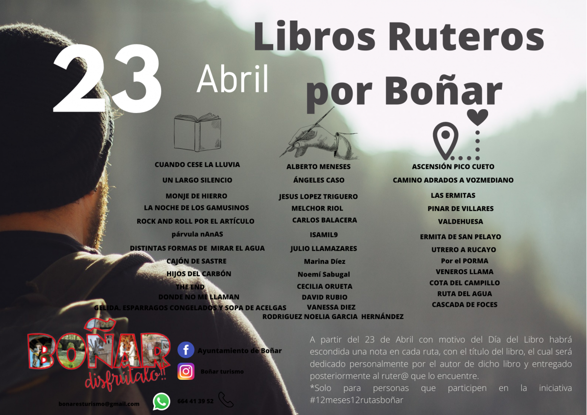 A partir del 23 de Abrilcon motivo del Du00eda del Libro habru00e1 escondida una nota en cada ruta, con el tu00edtulo del libro, el cual seru00e1 dedicado personalmente por el autor de dicho libro y entregado posteri