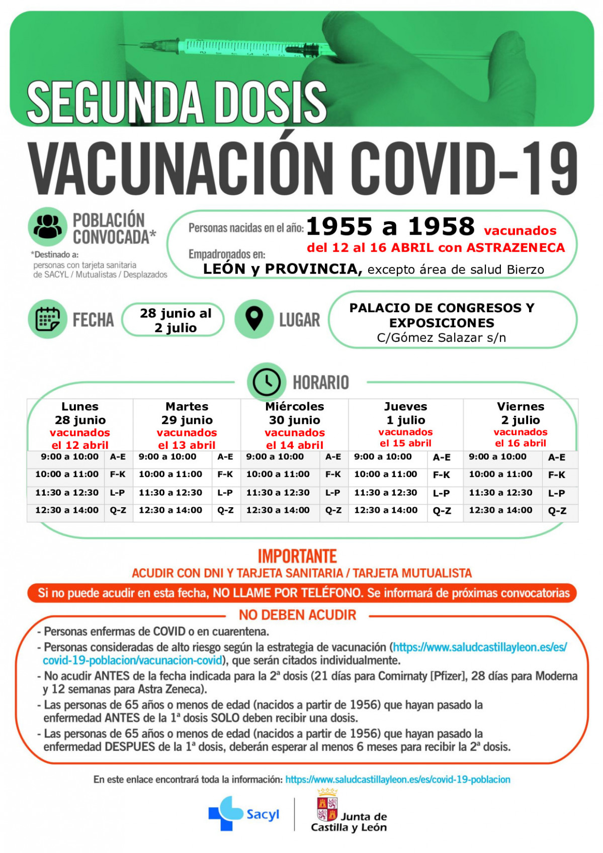 LEN 28JUNIOa2JULIO2021 Nacidos1955a1958VACUNADOSDEL12AL16ABRIL SEGUNDADOSIS