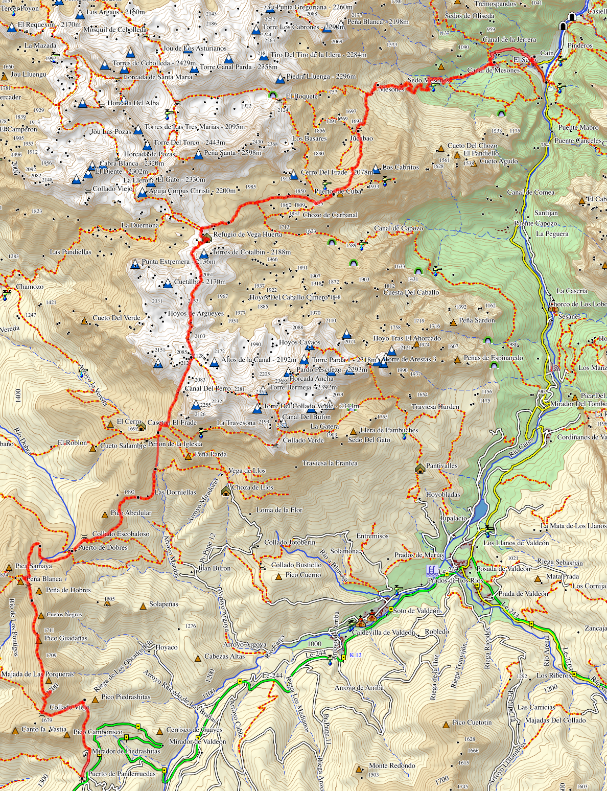 Mapa de la ruta Santiaguina