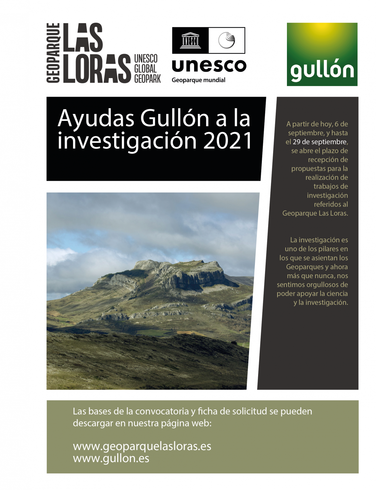 Cartel ayuda investigacion geoparque las loras 21