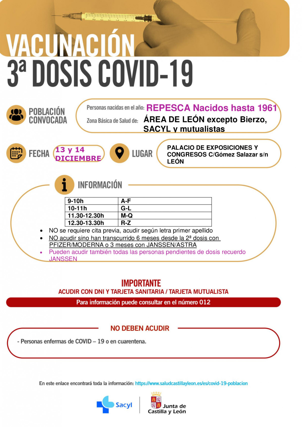 3COVID LEON 13y14DIC NACIDOS HASTA1961