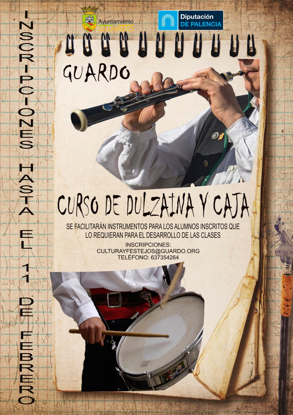 Cartel curso de dulzaina y caja