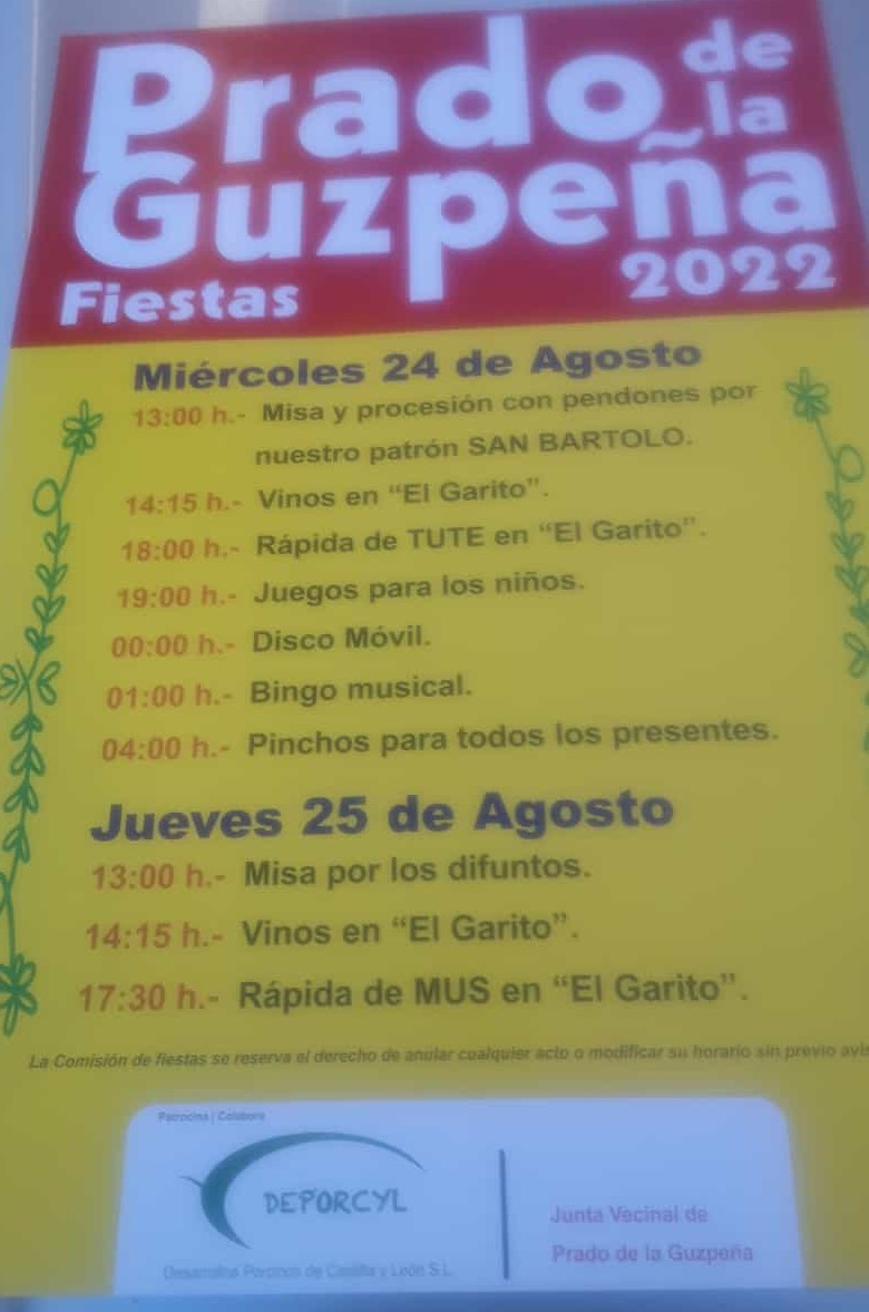 Cartel fiestas prado guzpeu00f1a