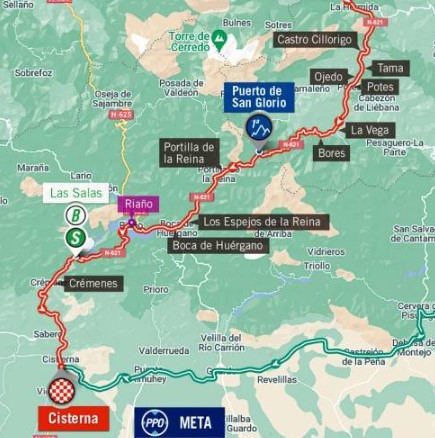 Mapa etapa vuelta ciclista cistierna