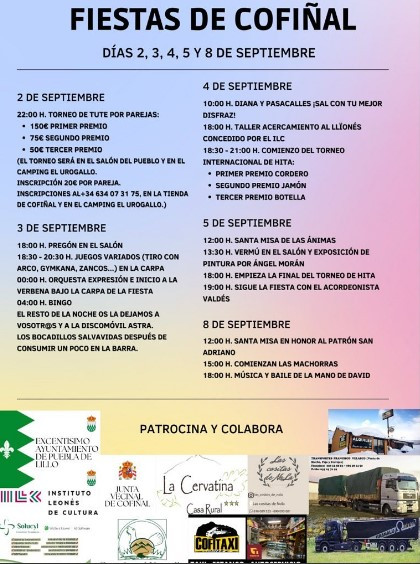 Cartel fiestas cofiu00f1al