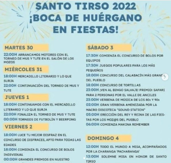 Cartel fiestas boca de huergano