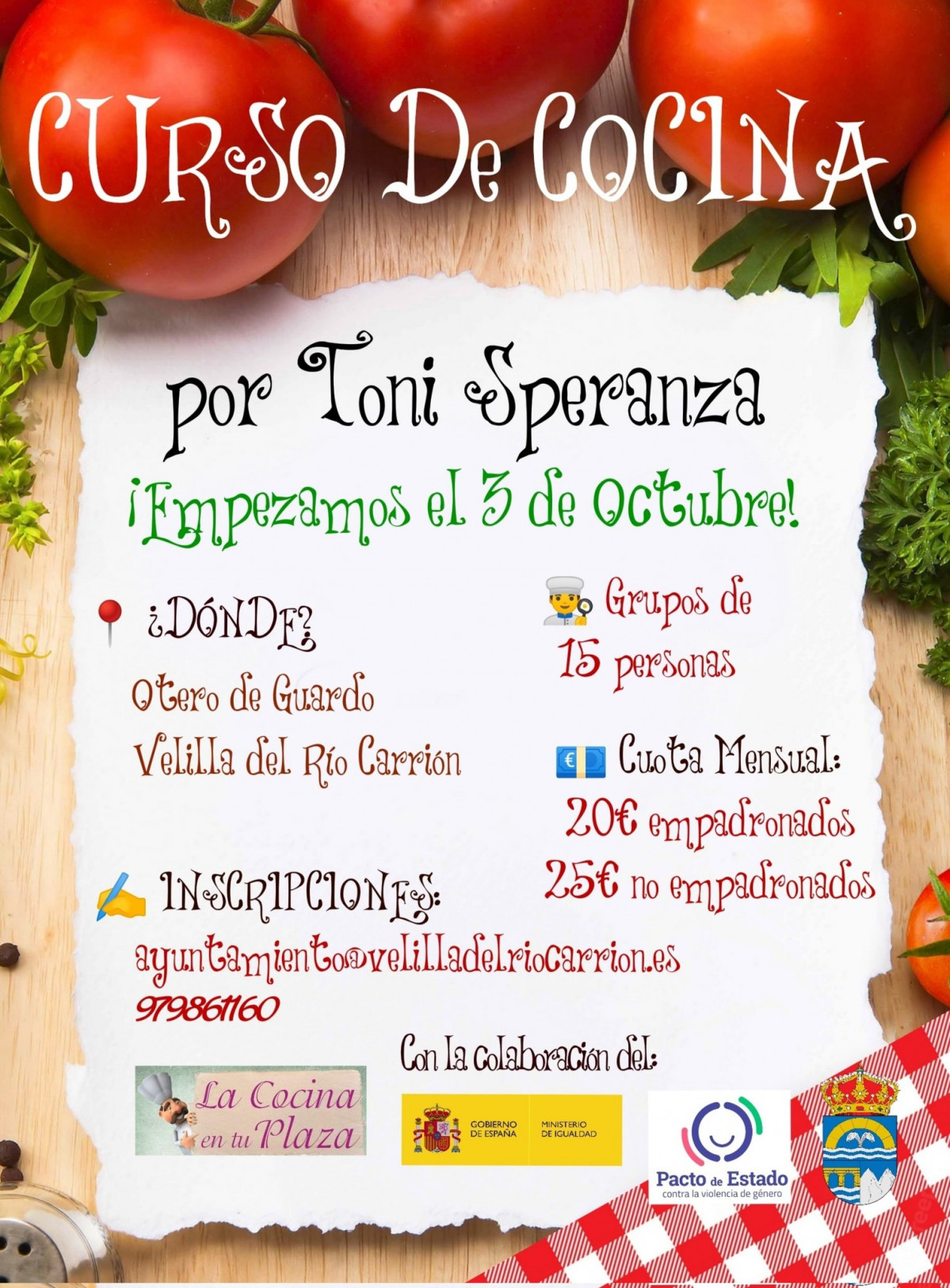 Curso cocina velilla