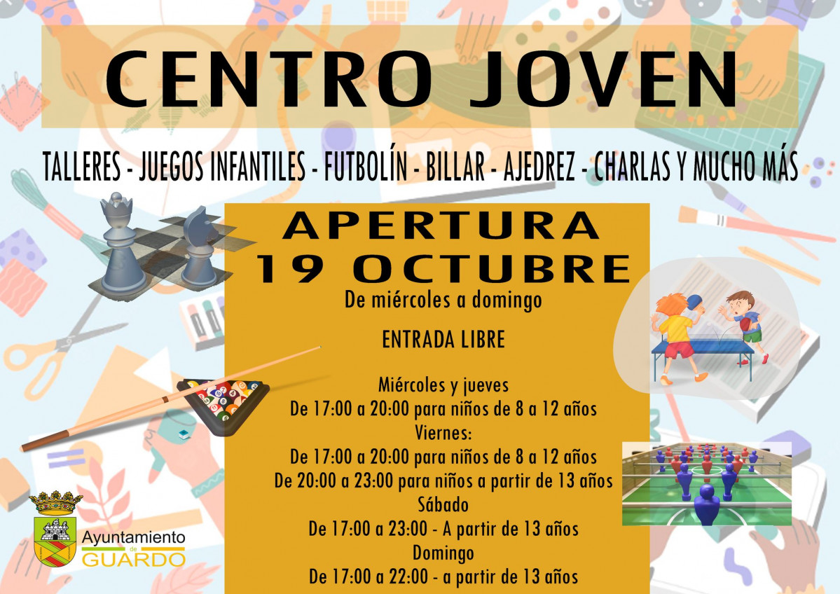 Cartel centro joven guardo