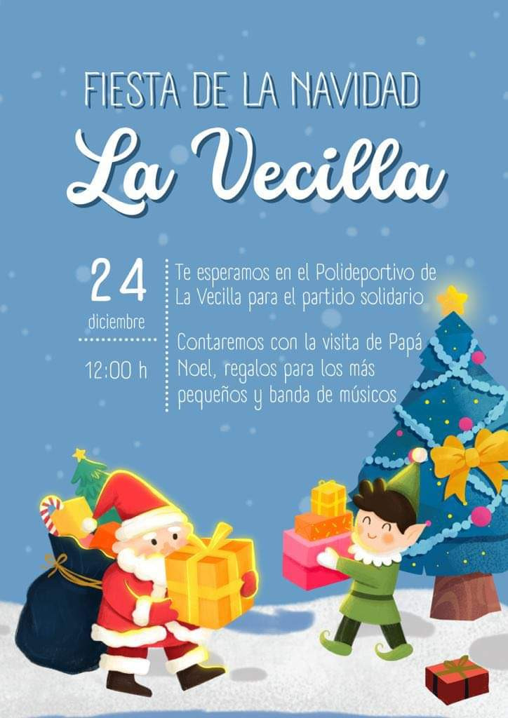 Cartel fiesta de la navidad la vecilla