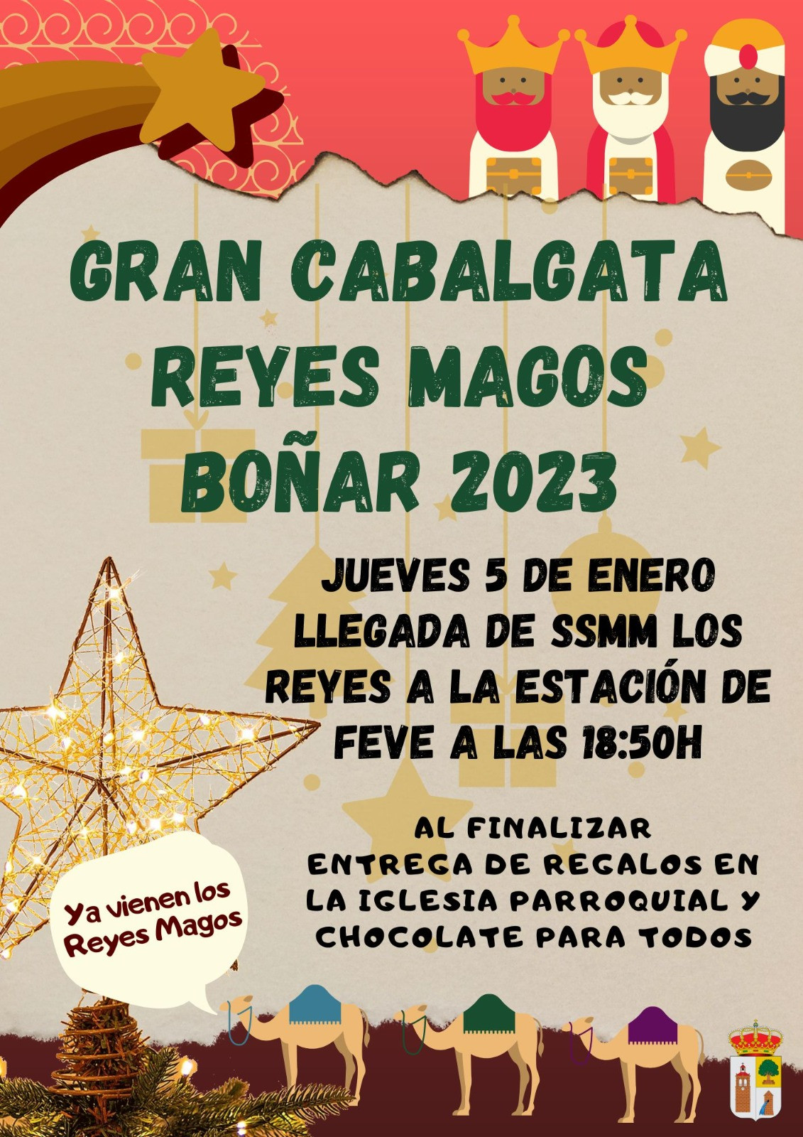 Cartel cabalgata reyes bou00f1ar