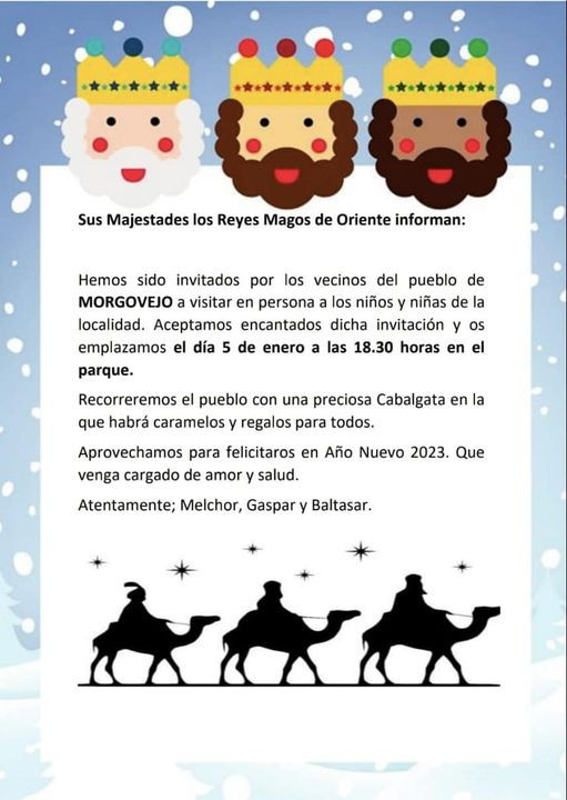 Cartel cabalgata reyes morgovejo