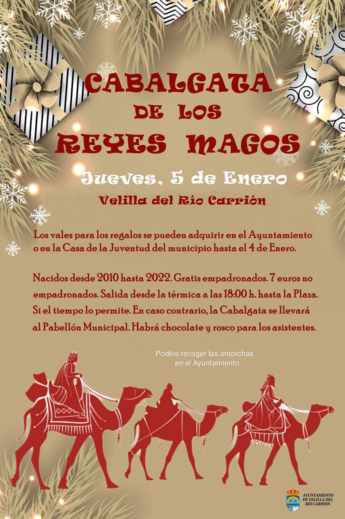 Cartel cabalgata reyes velilla