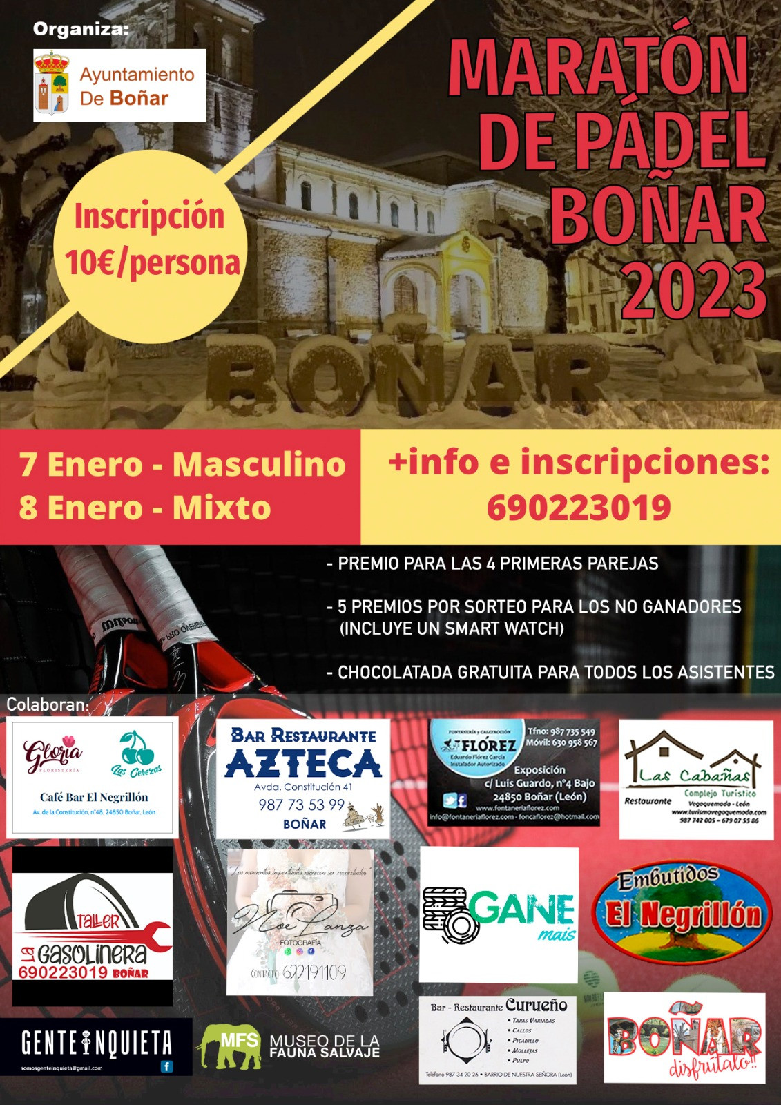 Cartel maraton padel bou00f1ar