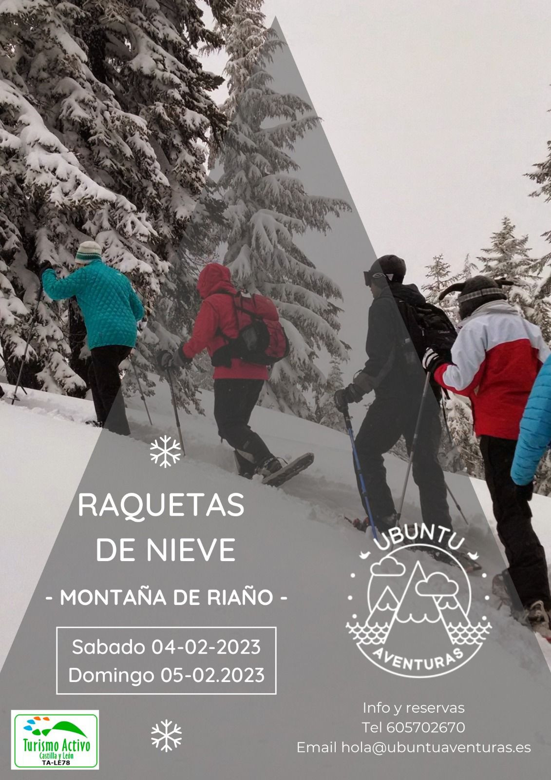 Cartel raquetas de nieve