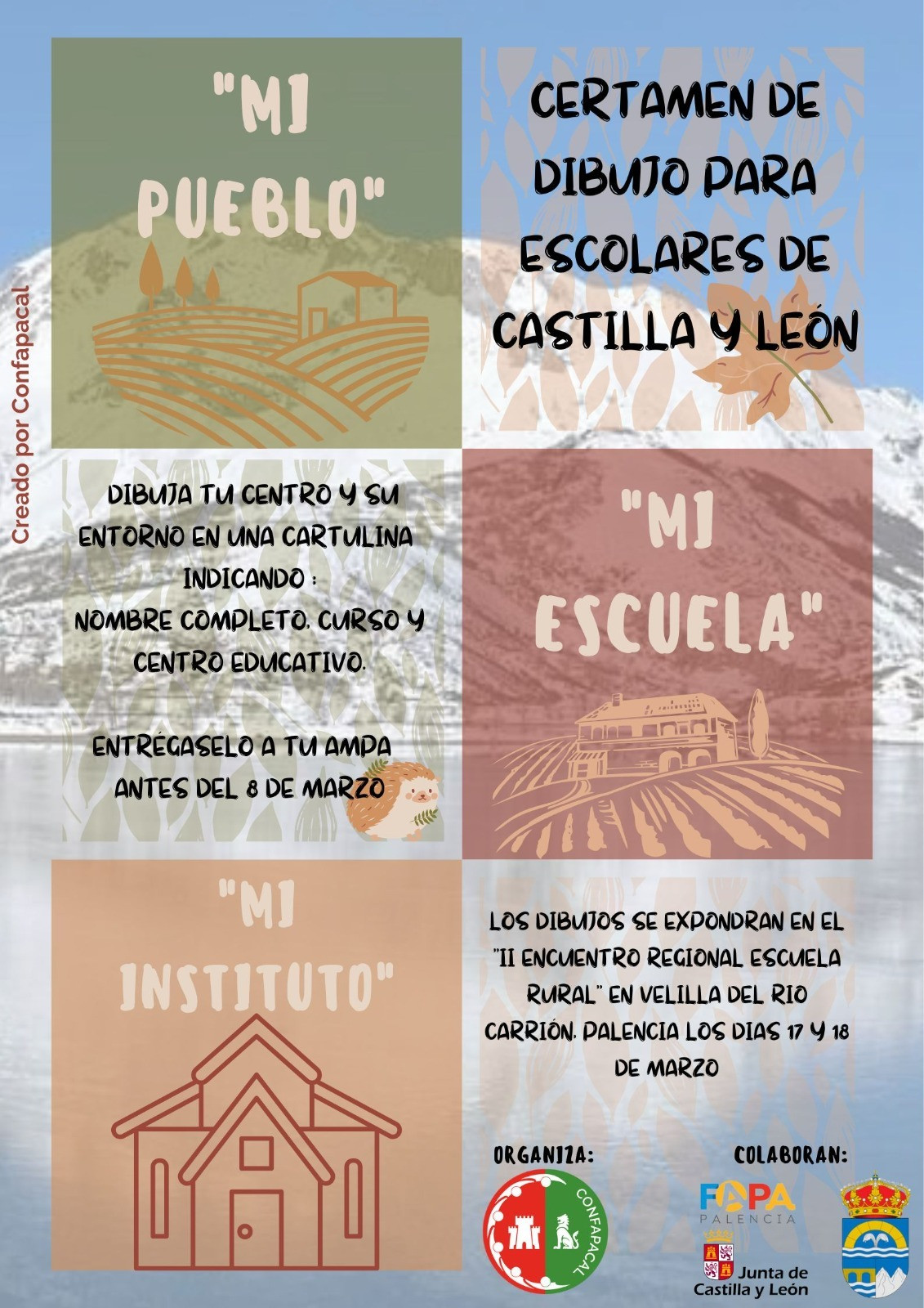 Cartel certamen dibujo escolares castilla y leu00f3n