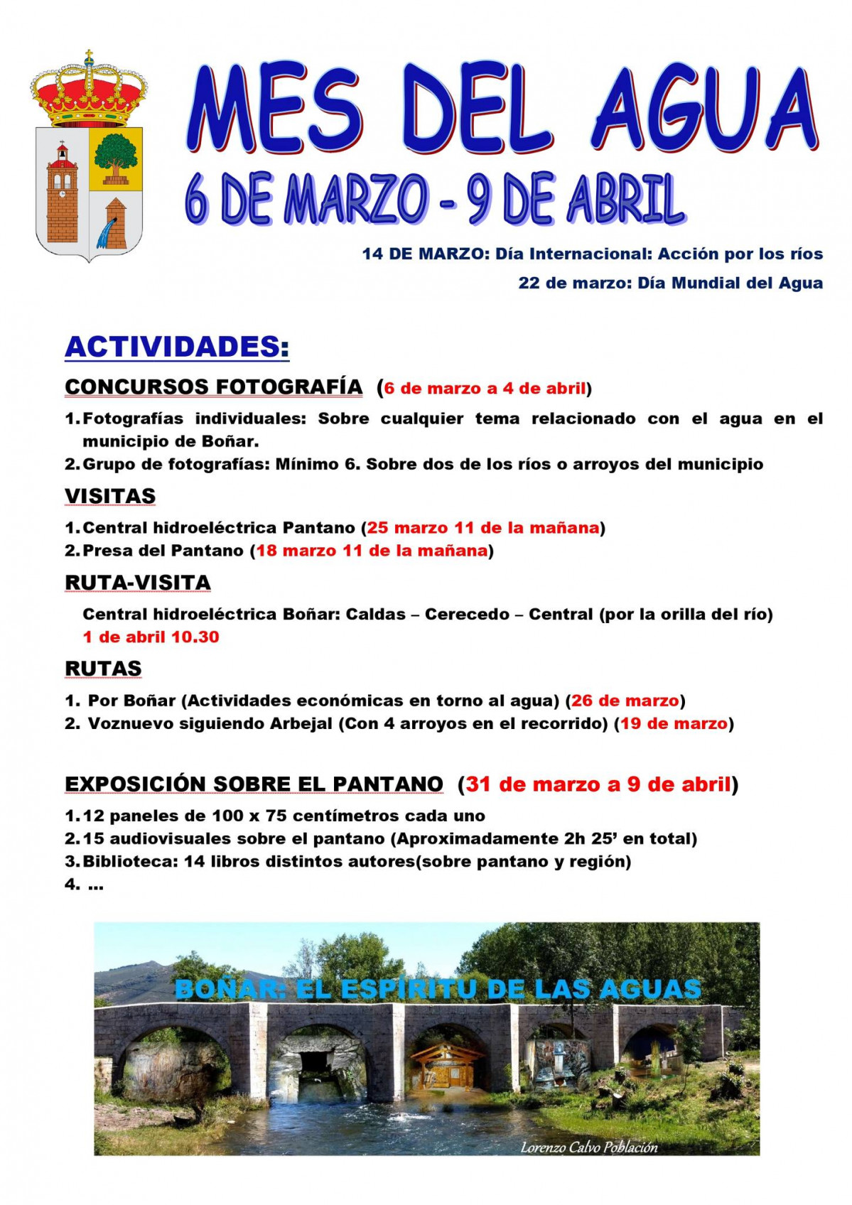 Actividades cartel mes del agua bou00f1ar