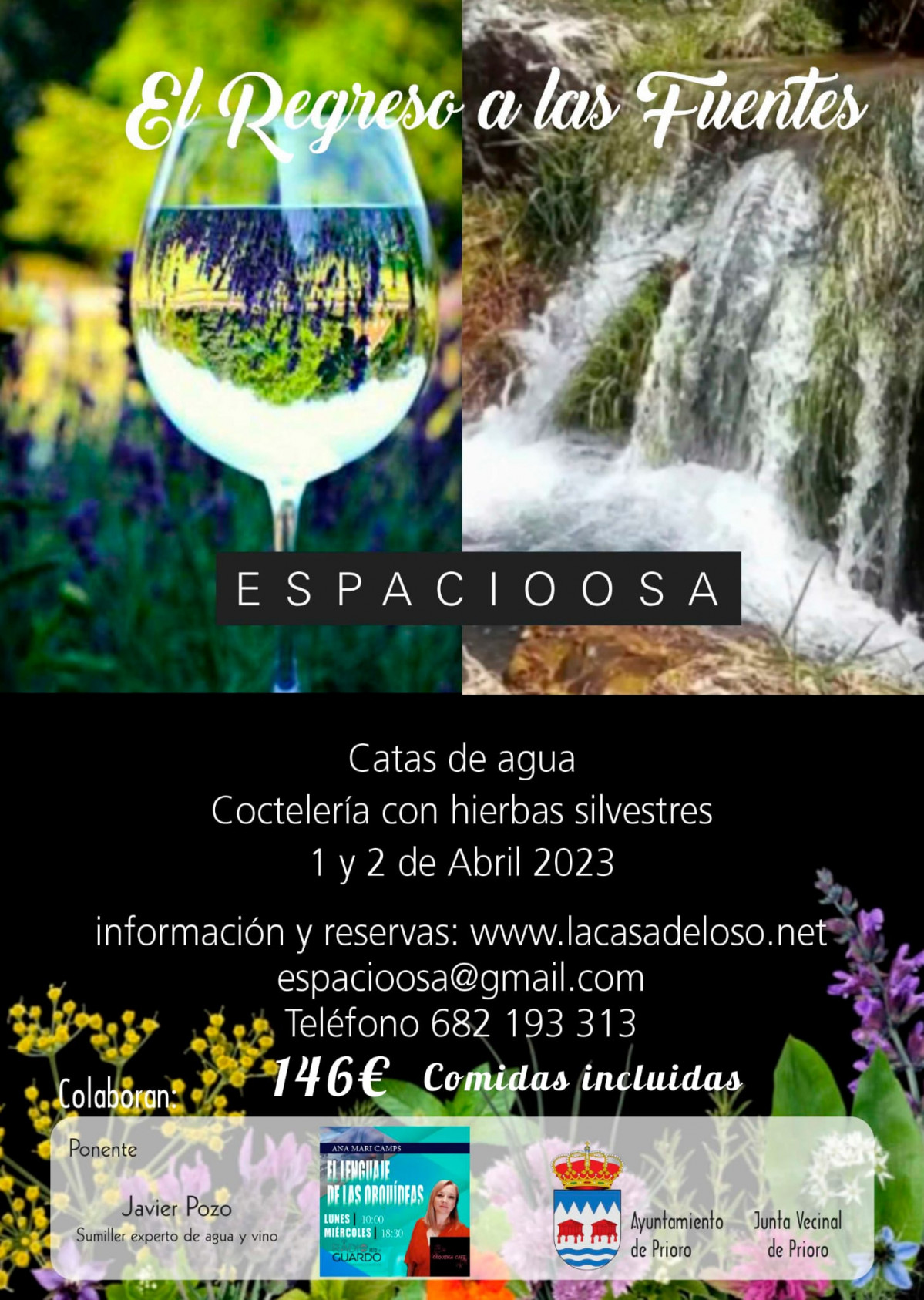 Catas de agua espacioosa