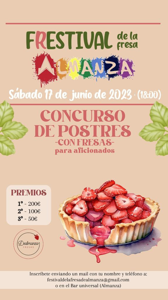 Cartel concurso de reposteria festival fresa almanza
