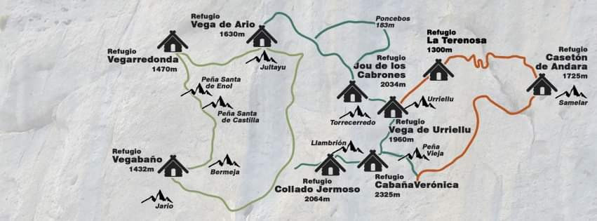 Mapa anillo picos de europa