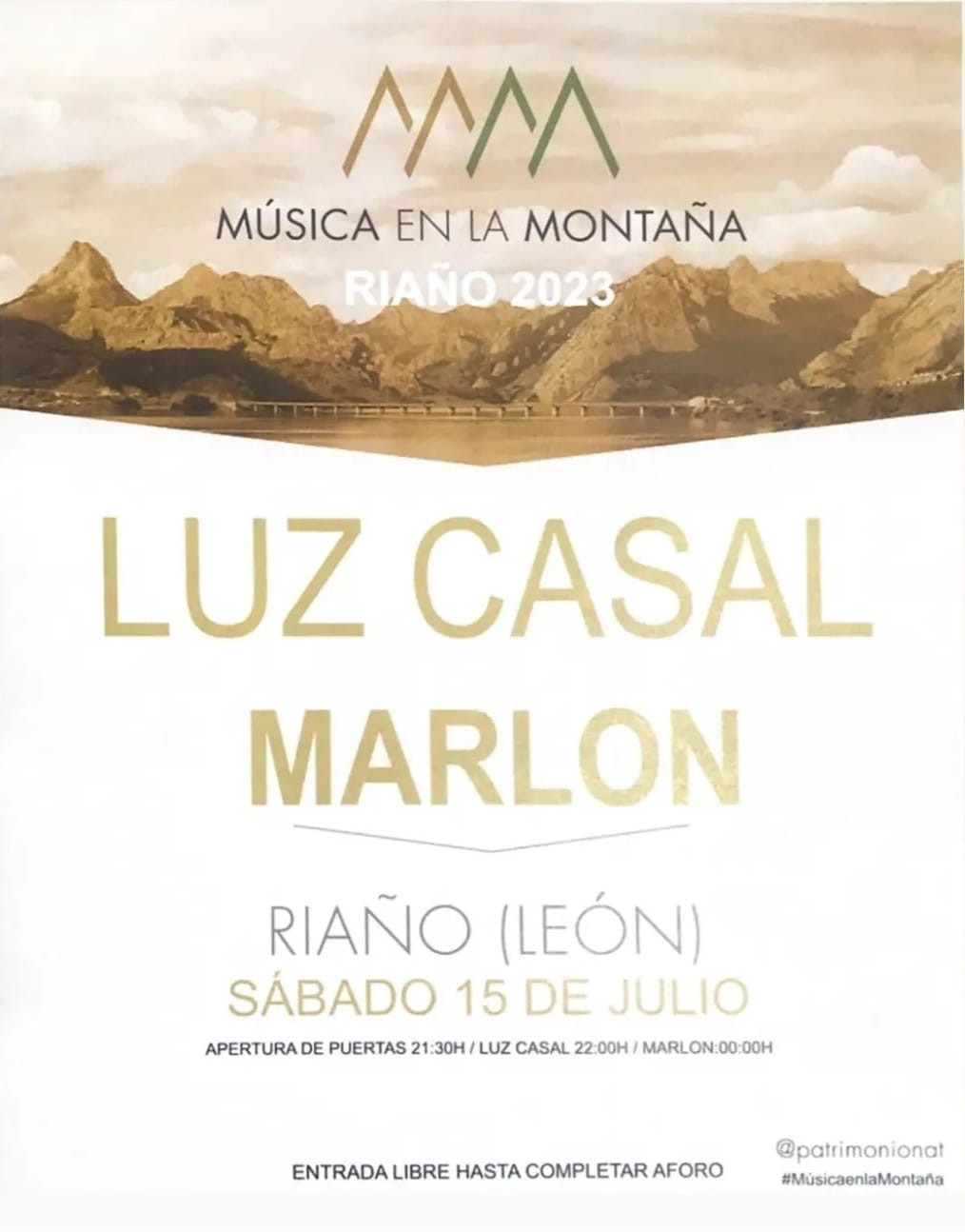 Cartel musica en la montau00f1a riau00f1o 2023