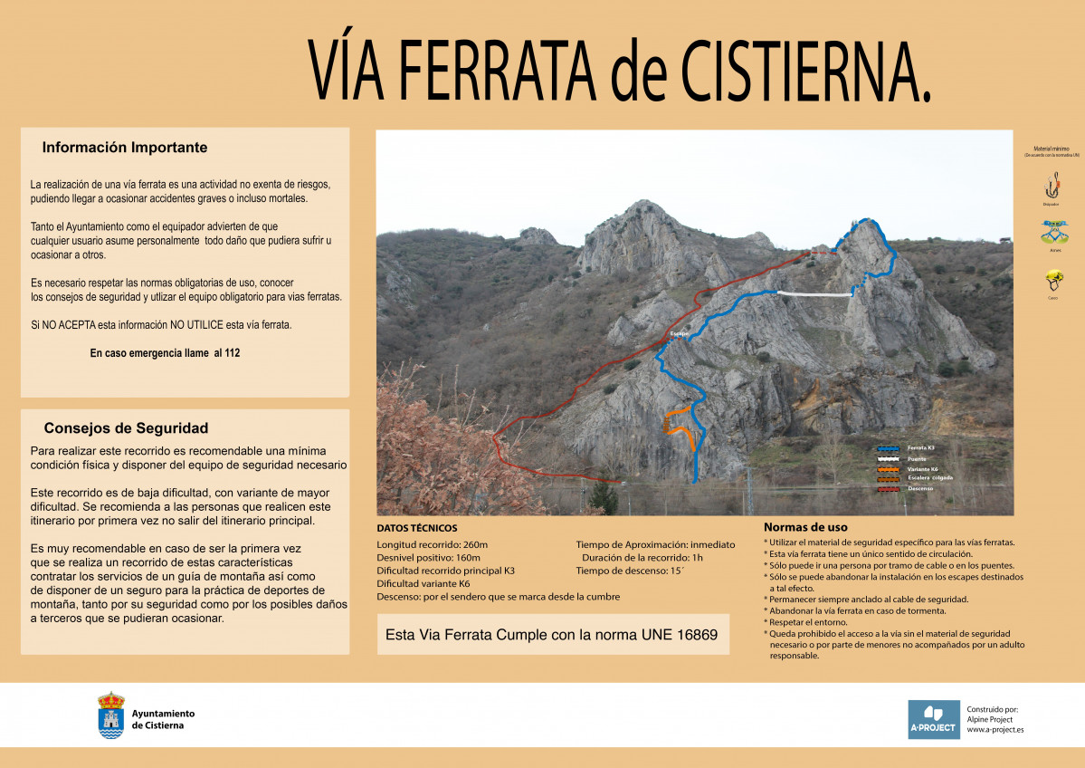 Cartel informativo Ferrata