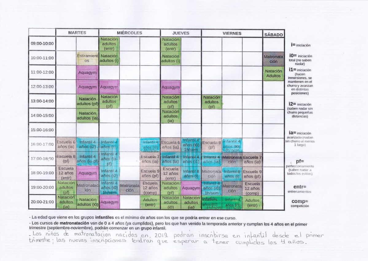 Horarios spa