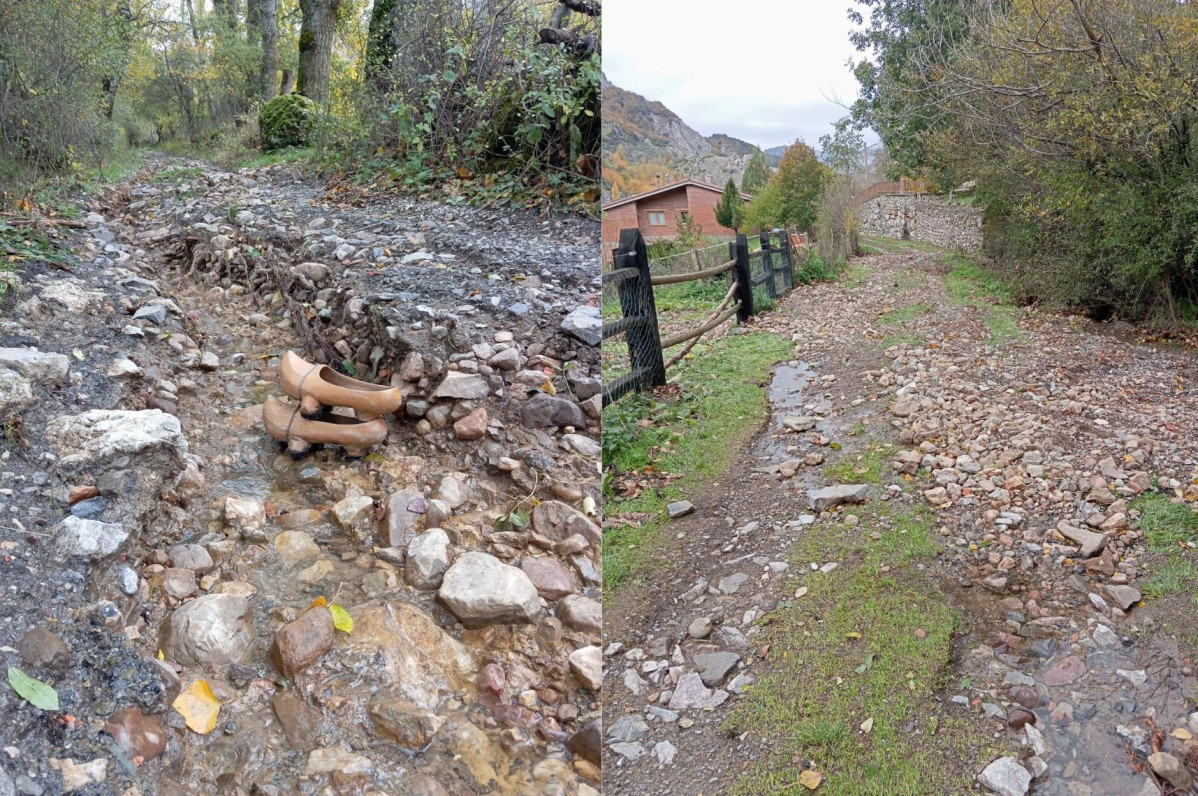Destrozo pista lluvias remolina