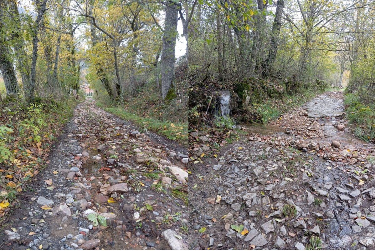 Destrozos pista remolina