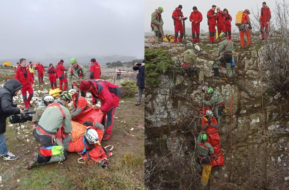 Simulacro rescate greim sabero grupo de recate jcyl