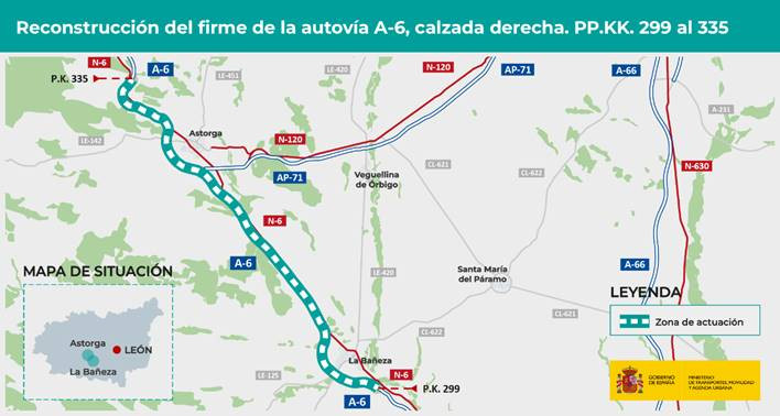 Obras A6 la bau00f1eza astorga