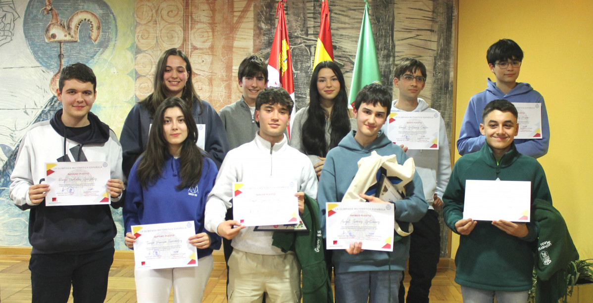 Los diez primeros clasificados fase local olimpiada matematica