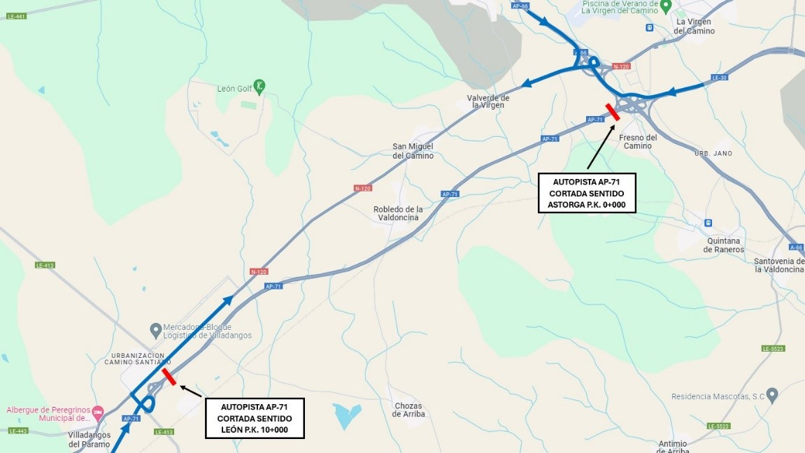 Mapa AP71 obras