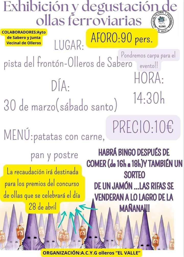 Cartel exhibicion y degustacion ollas ferroviarias olleros