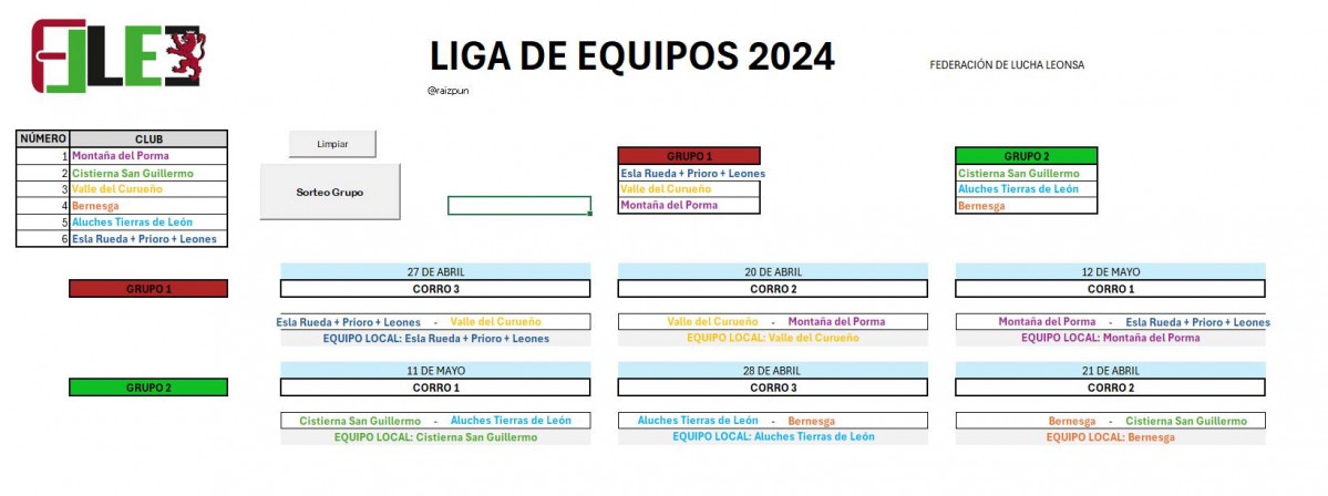 Grupos liga de equipos 2024