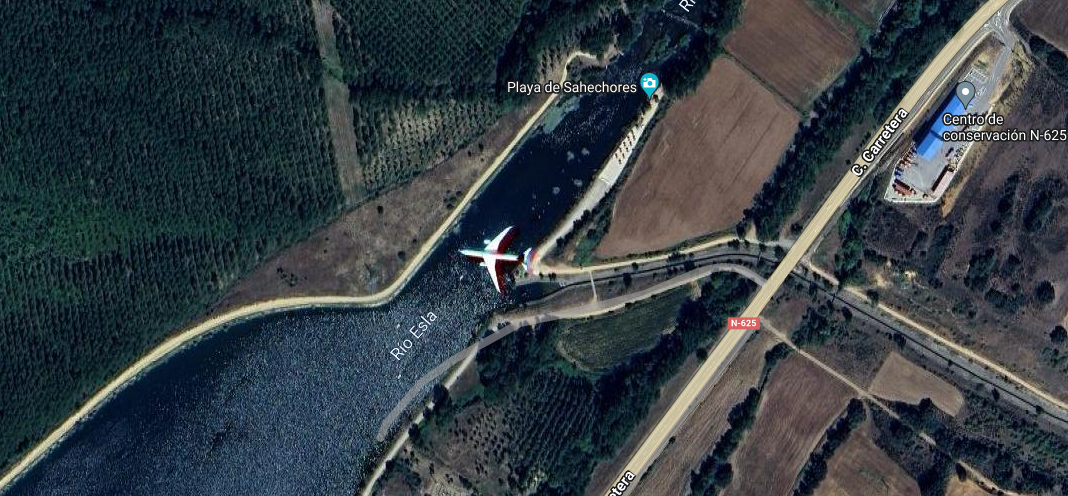 Avion google maps sahechores de rueda