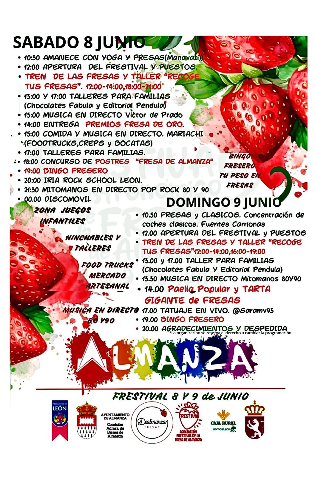 Programa frestival de la fresa de almanza 2024