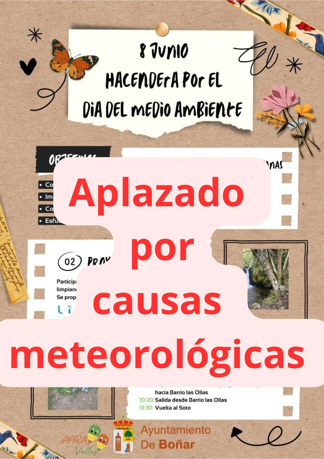 Cartel dia medio ambiente aplazado