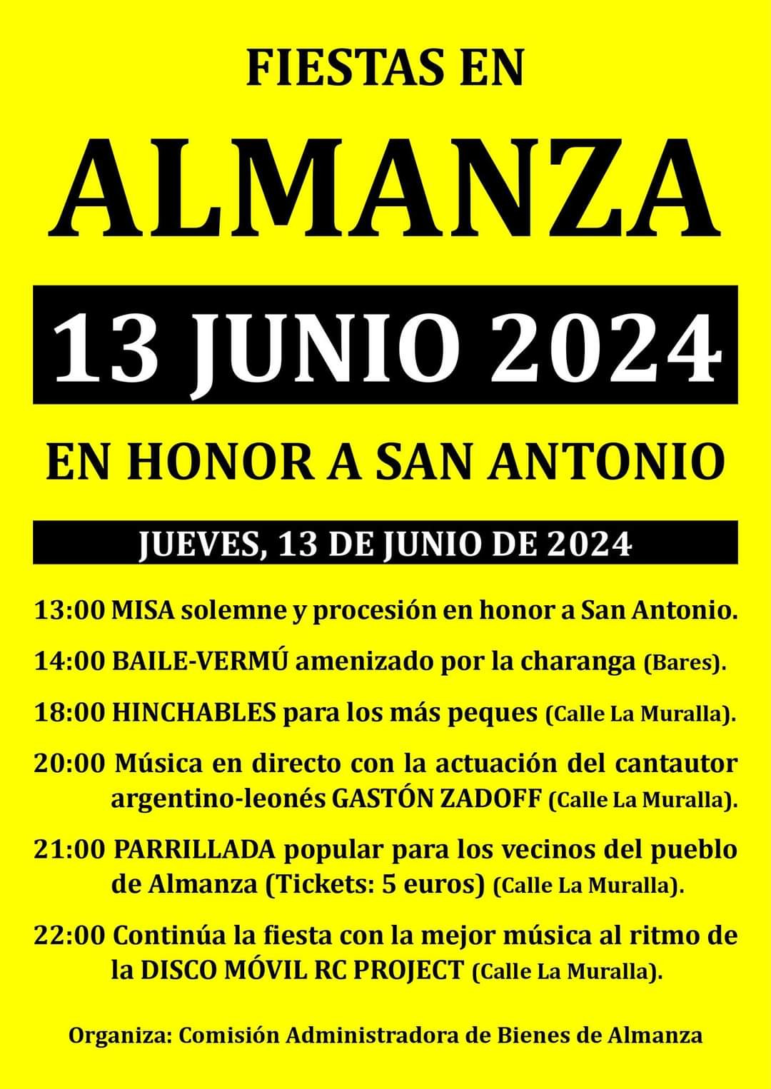 Cartel fiestas san antonio 2024