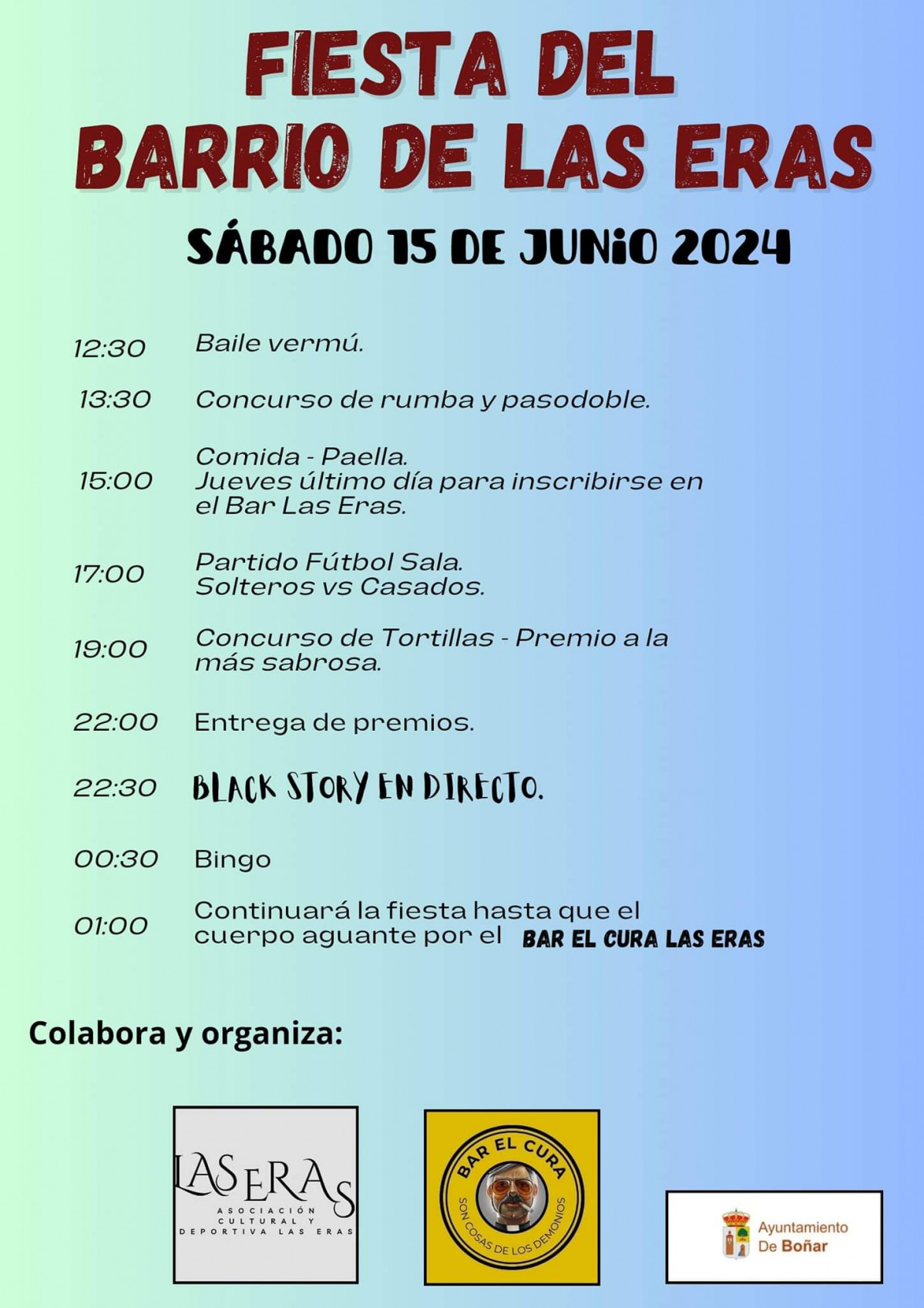Cartel fiesta barrio de las eras