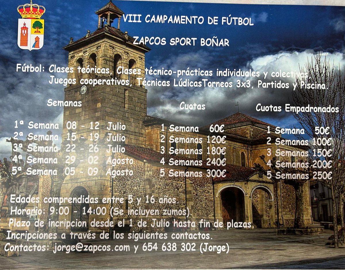Cartel campamento de futbol