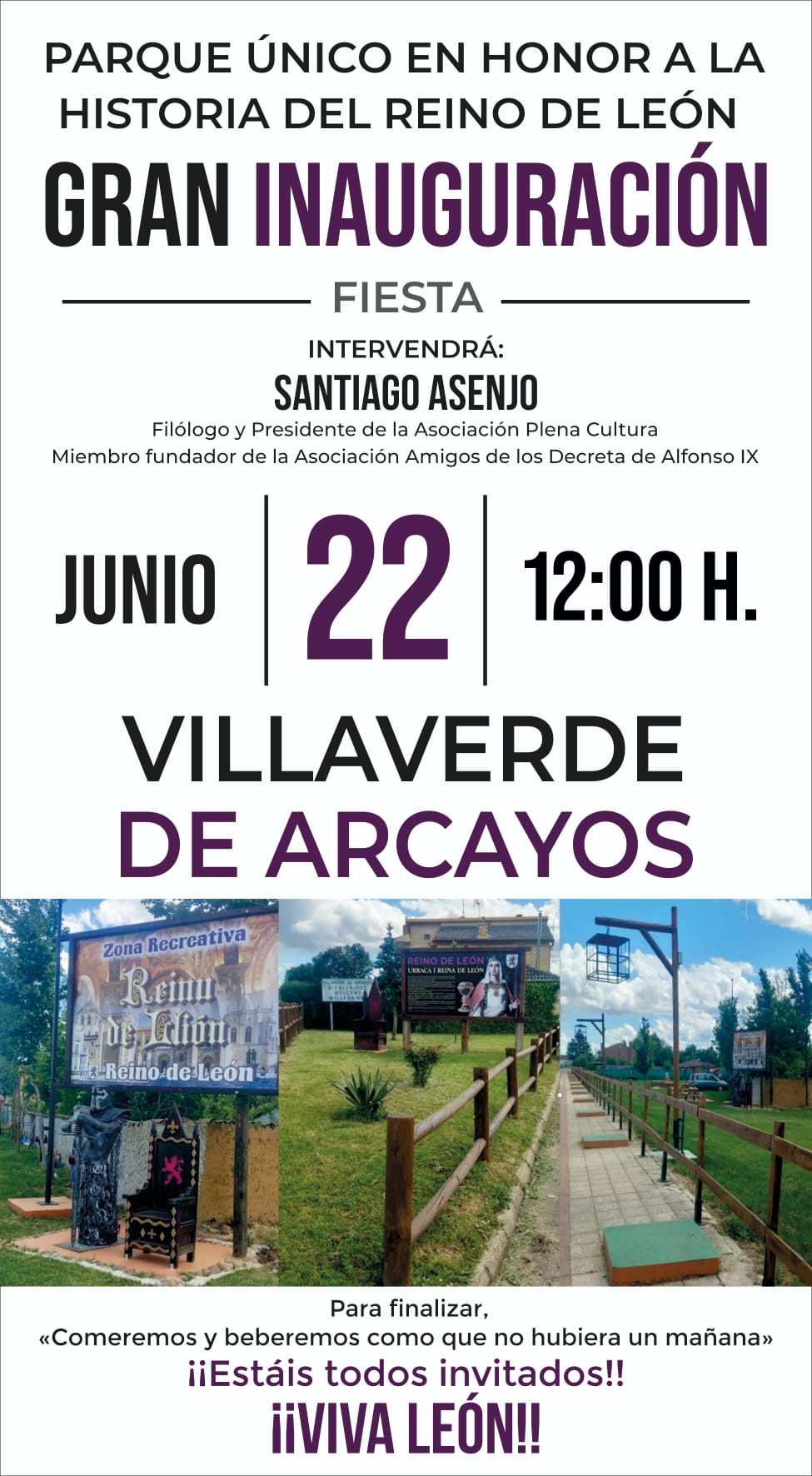 Cartel inauguracion parque villaverde